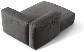 Szary aksamitny moduł sofy (lewostronny) Martina – Micadoni