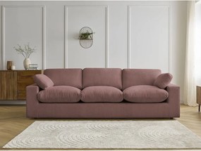 Różowa sztruksowa sofa 250 cm Belair – Bobochic Paris