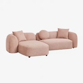 Sofa Modułowy Z Lewym Szezlongiem, 2-częściowy, Z Tkaniny Chenilla Coco Kwarc Różowy Chenille - Sklum