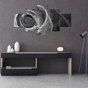 Obraz - Abstrakcyjna róża czarno-biała (125x70 cm)