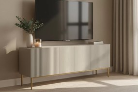 Szafka RTV z szufladą Nicole 150 cm - kaszmir / złote nóżki