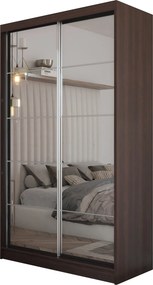 Szafa Przesuwna FIORELLA 120 cm z Lustrem Szafa Dwudrzwiowa Wenge