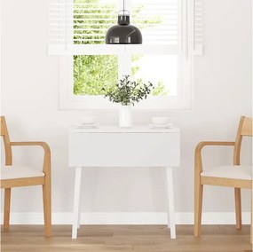 Stół jadalniany Biały Drewno Lite Heban Nowoczesny 90x90 cm