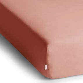 Brzoskwiniowe dżersejowe prześcieradło z gumką 240x220 cm Amber – Restilo