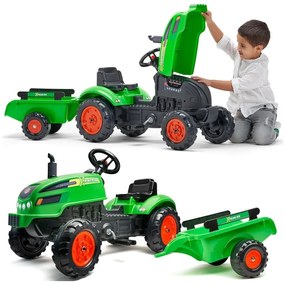 Falk traktorek x tractor zielony z przyczepką klakson od 2 lat