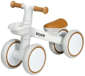 AIYAPLAY Rower biegowy, regulowane siedzisko, ciche koła, dla dzieci 1-3 lata, do 20 kg, Brązowy/Biały