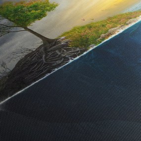 Obraz przedstawiający dwie strony (z zegarem) (90x30 cm)