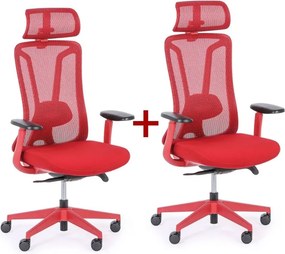 Krzesło biurowe MIDA 1+1 GRATIS, czerwony