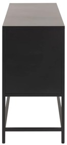 Czarna metalowa niska komoda 125x75 cm Newcastle – Actona