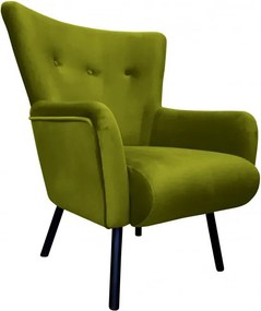 Fotel TULIP tkanina Welur noga metalowa Uszak luksusowy komfort salonu : Kolor nogi - Czarna, Kolor tkaniny - VELVET - BL75