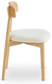 Krzesło Tapicerowane Drewniane ALVIN Dąb/Beż Nowoczesne