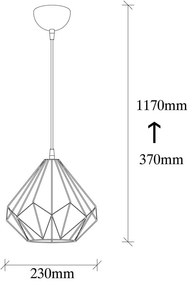 Czarna lampa wisząca ø 23 cm Diamond – Opviq lights