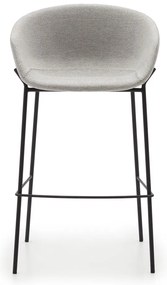 Jasnoszary hoker (wysokość siedziska 75 cm) Yvette – Kave Home