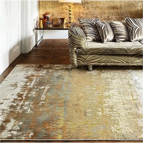 Dywan abstrakcyjny - 120x170cm - Złoty, brązowy, beżowy - Aurora Dune