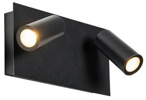 Zewnetrzna Nowoczesna lampa ścienna zewnętrzna czarna z LED 2-światłowa IP54 - Simon Nowoczesny Oswietlenie zewnetrzne