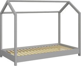 Szare łóżko dla chłopca typu domek 80x180 C5-G00