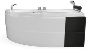 Wanna z hydromasażem asymetryczna biała z wnękami -  - 1 osobowa - 150 x 100 cm - Prawostronna -  LUANA