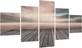 Obraz - Molo o zachodzie słońca (125x70 cm)