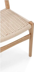 Krzesła zestaw 2 szt. z litego drewna kauczukowego w naturalnym kolorze Biel – MOME