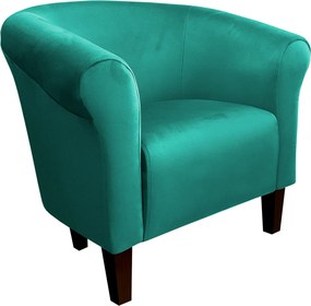 Fotel Milo tkanina Welur wygodny fotel tapicerowany do salonu i sypialni : Kolor nogi - Venge, Kolor tkaniny - VELVET - MG20, Wysokość nogi - 15 cm