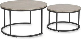 Zestaw Stolików Kawowych ROCKY MAX 60 cm/80 cm Szary Beton Nowoczesny Loft
