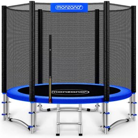 Monzana Trampolina z siatką bezpieczeństwa JUMP, Ø244cm, czarna/niebieska