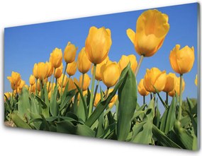 Panel Szklany do Kuchni Barwna Kompozycja Tulipanów