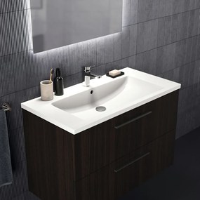 Ciemnobrązowa wisząca szafka pod umywalkę w dekorze dębu 100x63 cm i.Life B – Ideal Standard