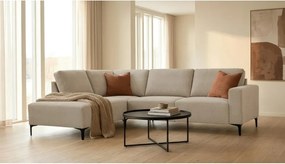 Jasnobrązowy narożnik z tkaniny szenilowej (lewostronny/w kształcie litery L) Fabian – Scandic