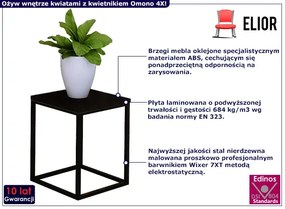 Czarny metalowy stojak na kwiaty - Omono 4X