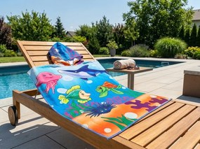Dzieci poncho SEA WORLD kolorowe Rozmiar: 60 x 120 cm