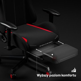 Fotel gamingowy materiałowy czarno-czerwony: Diablo X-Starter