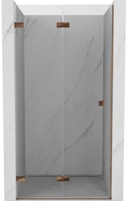 Mexen Lunar-F drzwi prysznicowe składane lewe 65 cm, transparent, różowe złoto - 836-065-000-60-00-L