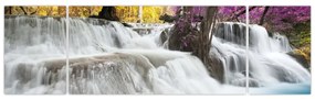 Obraz wodospadu Erawan w lesie (170x50 cm)
