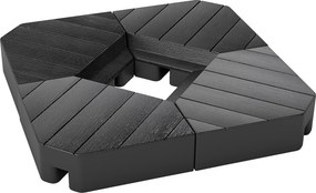 Outsunny Obciążniki do podstaw parasoli, wypełnialne wodą i piaskiem, plastikowe, 80Dł x 80Szer x 13Wys cm, Czarny