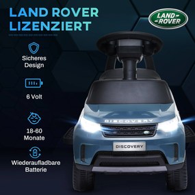AIYAPLAY Elektryczny samochód dla dzieci 6V, Land Rover, tryb jazdy/pchania, reflektory, muzyka, Błękitny