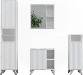 Zestaw mebli łazienkowych biały 60x30x62 leano