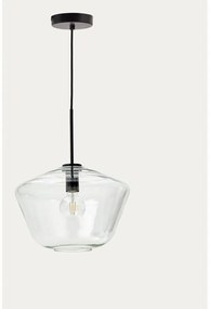 Czarna lampa wisząca ze szklanym kloszem ø 34 cm Mao – Kave Home