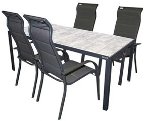 BERGAMO MIAMI szary - aluminiowy zestaw sof 4+1