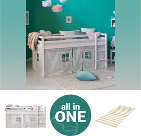 Łóżko piętrowe 207,5x110x96,5 cm Biało-szare