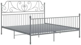 Szare metalowe łóżko dwuosobowe 160x200 cm - Hadson
