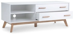 Biała szafka pod TV 130x50 cm Kensal – Woodman