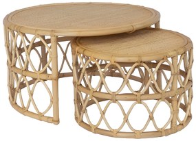 Stoliki kawowe wsuwane - Rattan - Kolor: Naturalny - RONITA