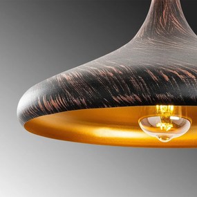 Lampa wisząca Barek - 11546, czarna/miedziana