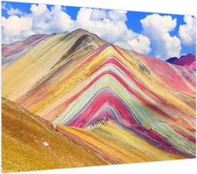 Obraz na szkle - Rainbow Mountain, Peru (70x50 cm)
