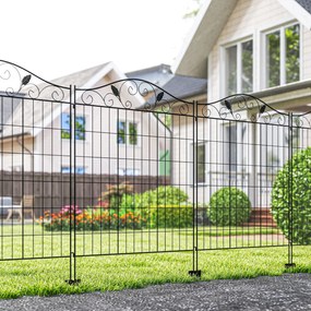 Outsunny Ogrodzenie Siatkowe Vintage Czarne Odporność na Warunki Atmosferyczne 365x0.8x112cm | Aosom PL