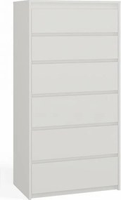 Komoda Karo K6 | Biała  | 70x43x139 cm |  6 szuflad