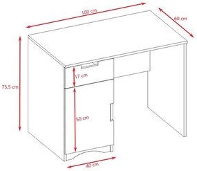 Białe biurko dla dziecka 100 cm Tyos