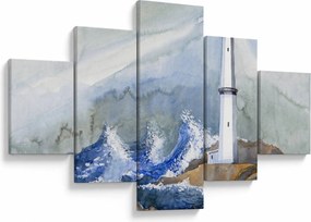 Obraz malowania latarni morskiej (125x70 cm)