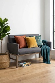 Ciemnoszara elegancka ławka tapicerowana H8-C12